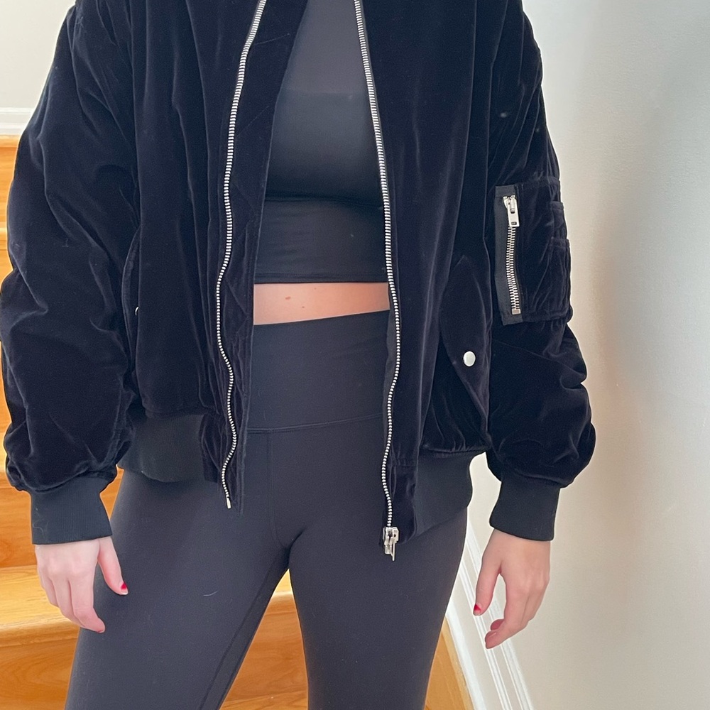 Black Velvet Bomber Jacket